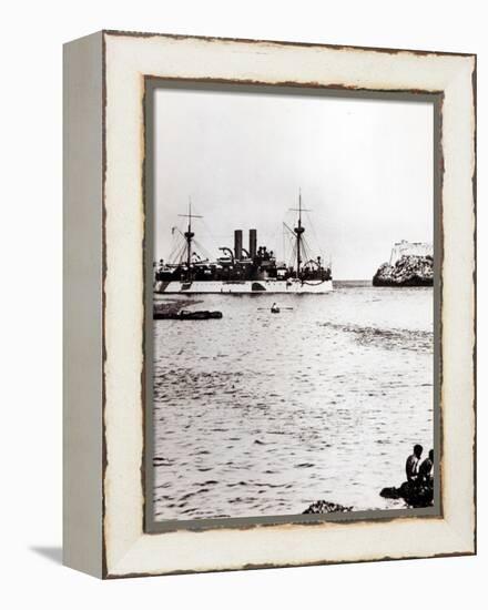 The Uss Maine Entering the Port of Havana, Cuba, 1898 (B/W Photo) (See 206526, 206527)-American Photographer-Framed Premier Image Canvas