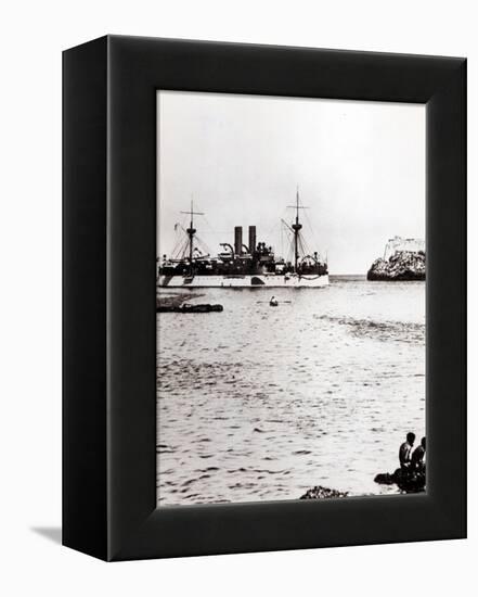 The Uss Maine Entering the Port of Havana, Cuba, 1898 (B/W Photo) (See 206526, 206527)-American Photographer-Framed Premier Image Canvas