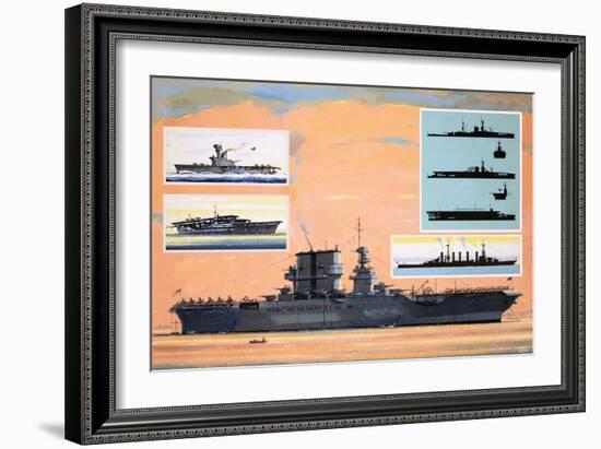 The Uss Saratoga, Converted from a Battle Cruiser to Become an Aircraft Carrier-John S. Smith-Framed Giclee Print