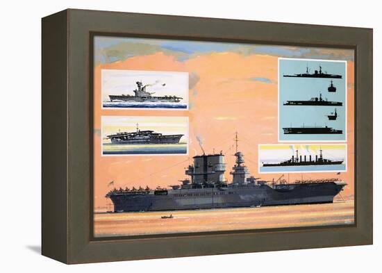 The Uss Saratoga, Converted from a Battle Cruiser to Become an Aircraft Carrier-John S. Smith-Framed Premier Image Canvas