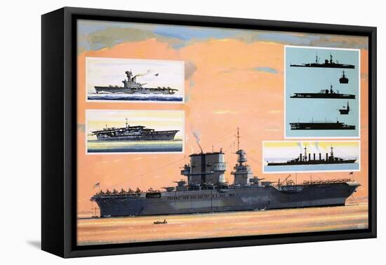 The Uss Saratoga, Converted from a Battle Cruiser to Become an Aircraft Carrier-John S. Smith-Framed Premier Image Canvas