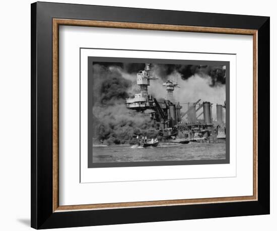 The Uss West Virginia at Pearl Harbor-U.S. Gov'T Navy-Framed Premium Giclee Print
