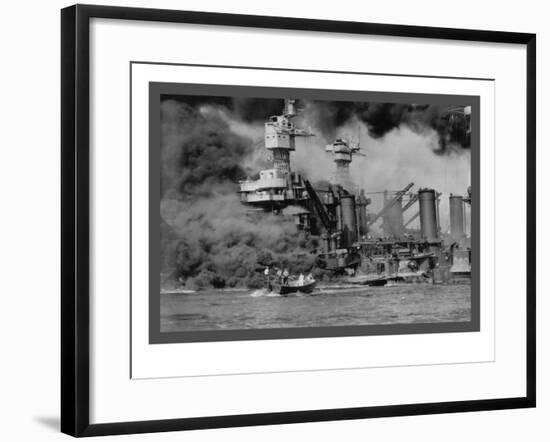 The Uss West Virginia at Pearl Harbor-U.S. Gov'T Navy-Framed Art Print