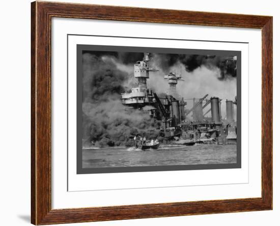 The Uss West Virginia at Pearl Harbor-U.S. Gov'T Navy-Framed Art Print