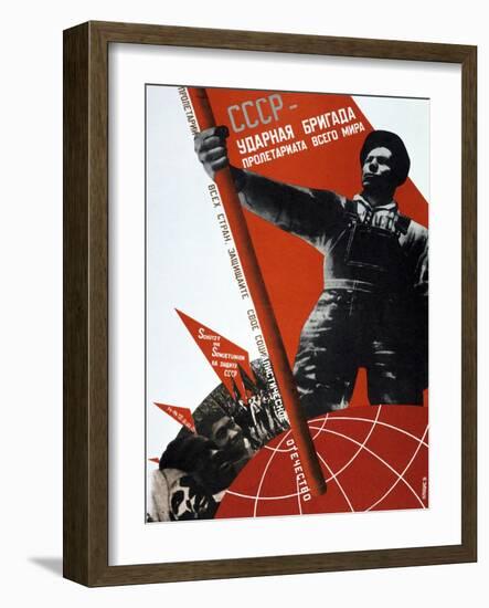 The USSR Is the Crack Brigade of the World Proletariat, 1931-Gustav Klutsis-Framed Giclee Print