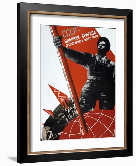 The USSR Is the Crack Brigade of the World Proletariat, 1931-Gustav Klutsis-Framed Giclee Print