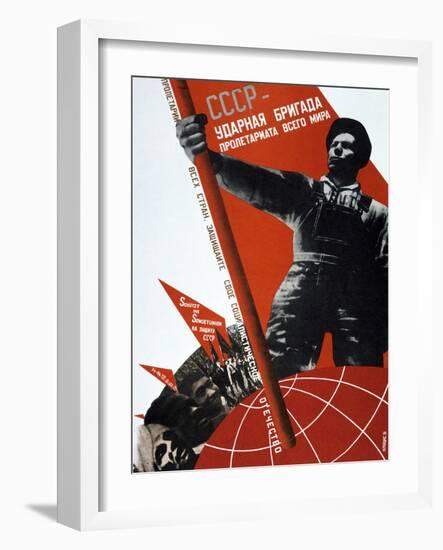 The USSR Is the Crack Brigade of the World Proletariat, 1931-Gustav Klutsis-Framed Giclee Print