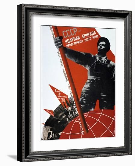 The USSR Is the Crack Brigade of the World Proletariat, 1931-Gustav Klutsis-Framed Giclee Print