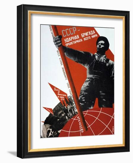 The USSR Is the Crack Brigade of the World Proletariat, 1931-Gustav Klutsis-Framed Giclee Print