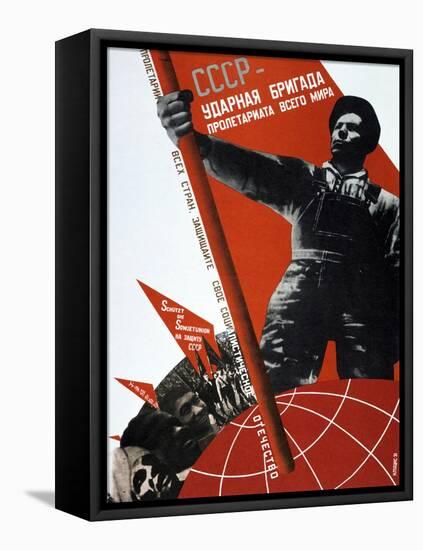 The USSR Is the Crack Brigade of the World Proletariat, 1931-Gustav Klutsis-Framed Premier Image Canvas