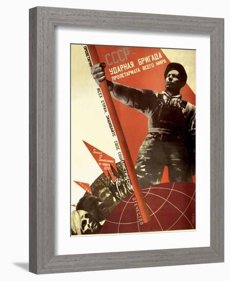 The USSR Is the Crack Brigade of the World Proletariat, 1931-Gustav Klutsis-Framed Giclee Print