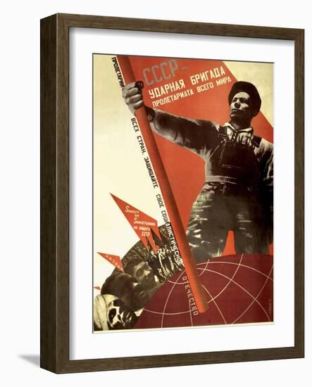 The USSR Is the Crack Brigade of the World Proletariat, 1931-Gustav Klutsis-Framed Giclee Print