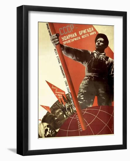 The USSR Is the Crack Brigade of the World Proletariat, 1931-Gustav Klutsis-Framed Giclee Print