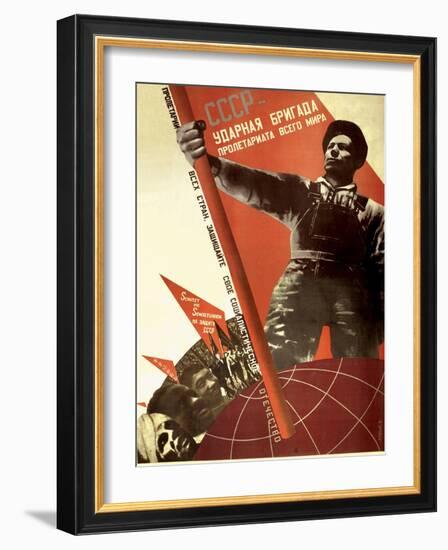 The USSR Is the Crack Brigade of the World Proletariat, 1931-Gustav Klutsis-Framed Giclee Print