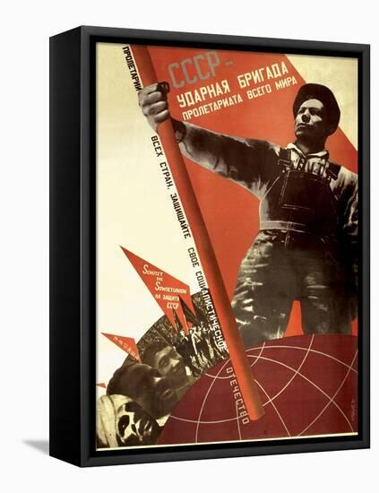 The USSR Is the Crack Brigade of the World Proletariat, 1931-Gustav Klutsis-Framed Premier Image Canvas