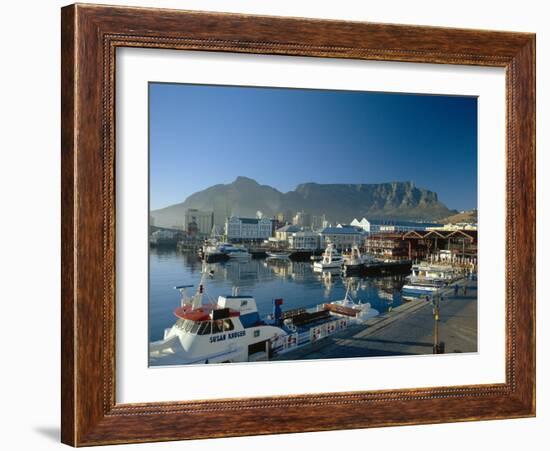 The V & A Waterfront and Table Mountain Cape Town, Cape Province, South Africa-Fraser Hall-Framed Photographic Print