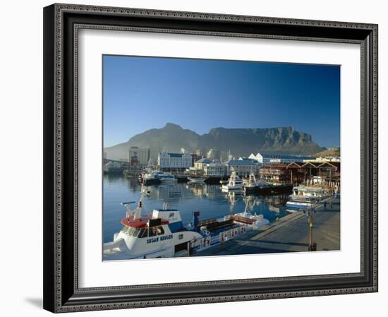 The V & A Waterfront and Table Mountain Cape Town, Cape Province, South Africa-Fraser Hall-Framed Photographic Print