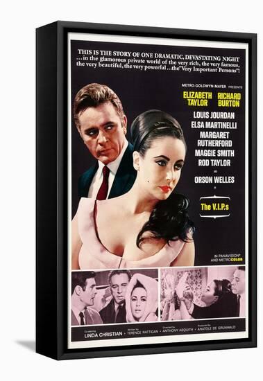 The V.I.P.S, from Left, Richard Burton, Elizabeth Taylor, 1963-null-Framed Stretched Canvas