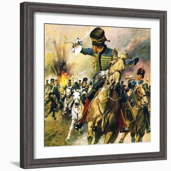 The Valley of Death - the Charge of the Light Brigade-English School-Framed Giclee Print