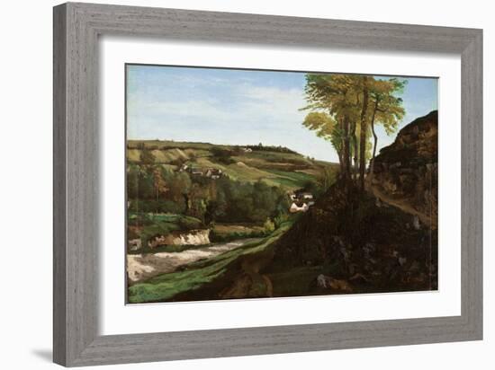 The Valley of Ornans, 1858-Gustave Courbet-Framed Giclee Print