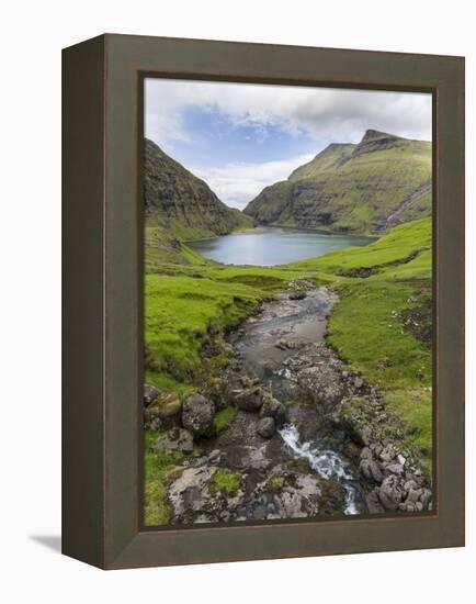 The valley of Saksun. Denmark, Faroe Islands-Martin Zwick-Framed Premier Image Canvas