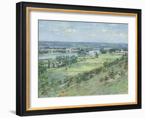 The Valley of the Seine, from the Hills of Giverny, by Theodore Robinson,-Theodore Robinson-Framed Art Print