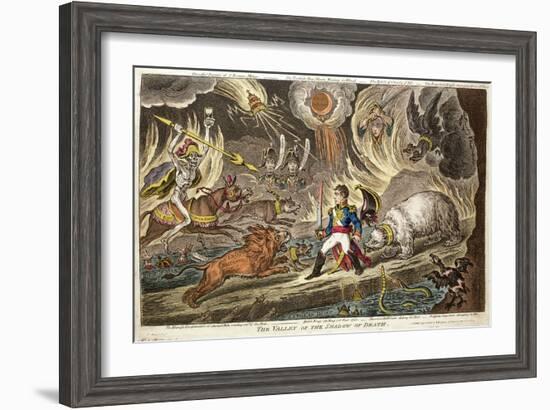 'The Valley of the Shadow of Death' by James Gillray, 1808-null-Framed Giclee Print