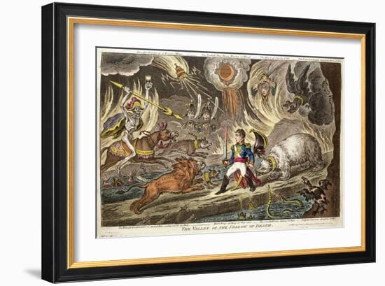 'The Valley of the Shadow of Death' by James Gillray, 1808-null-Framed Giclee Print