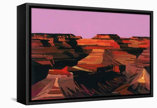The Valley Turns Red at Sunset, 2015 (Gouche on Paper)-Hiroyuki Izutsu-Framed Premier Image Canvas