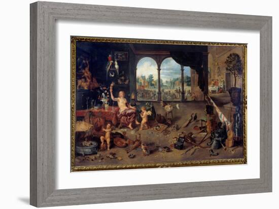 The Vanity of Human Life. Allegory (Oil on Canvas)-Jan the Elder Brueghel-Framed Giclee Print