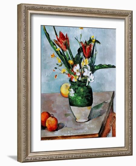 The Vase of Tulips, c. 1890-Paul Cézanne-Framed Giclee Print