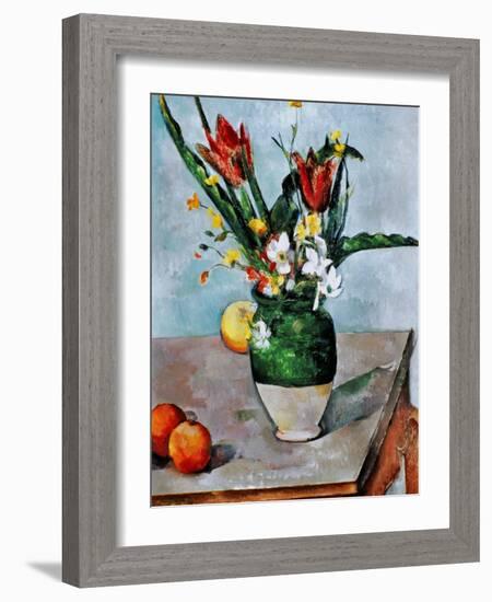 The Vase of Tulips, c. 1890-Paul Cézanne-Framed Giclee Print