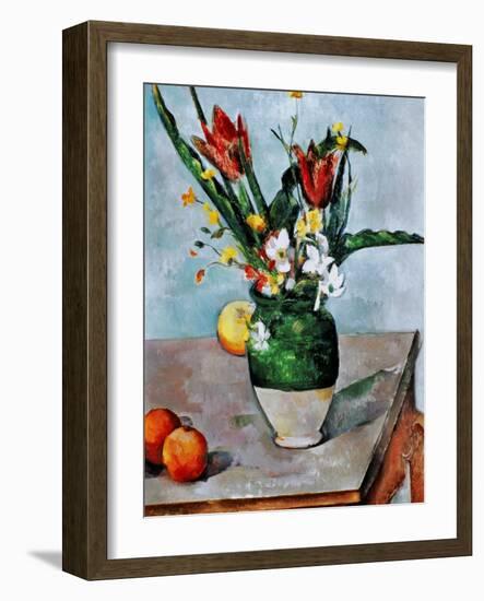 The Vase of Tulips, c. 1890-Paul Cézanne-Framed Giclee Print