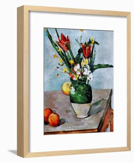 The Vase of Tulips, c. 1890-Paul Cézanne-Framed Giclee Print