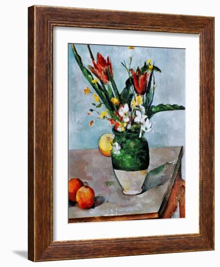 The Vase of Tulips, c. 1890-Paul Cézanne-Framed Giclee Print