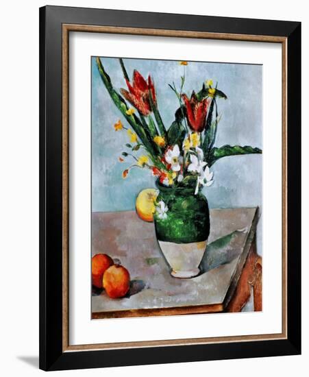 The Vase of Tulips, c. 1890-Paul Cézanne-Framed Giclee Print