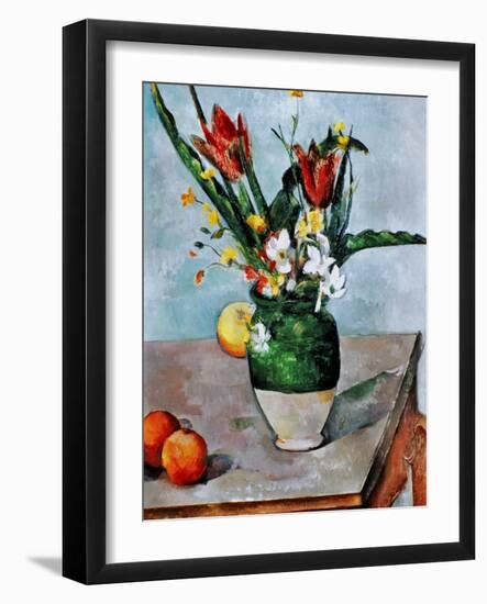 The Vase of Tulips, c. 1890-Paul Cézanne-Framed Giclee Print