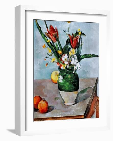 The Vase of Tulips, c. 1890-Paul Cézanne-Framed Giclee Print