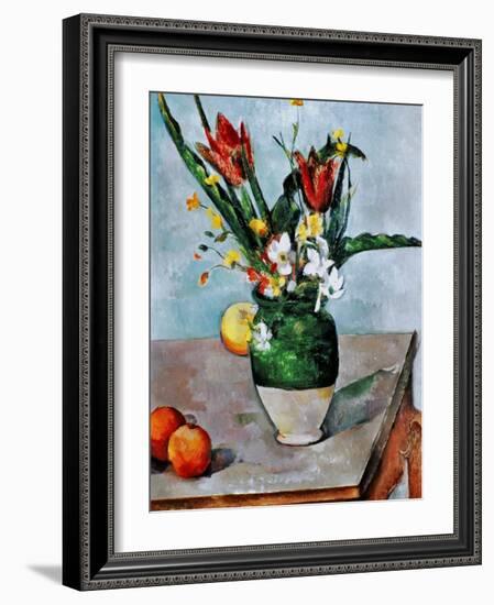 The Vase of Tulips, c. 1890-Paul Cézanne-Framed Giclee Print