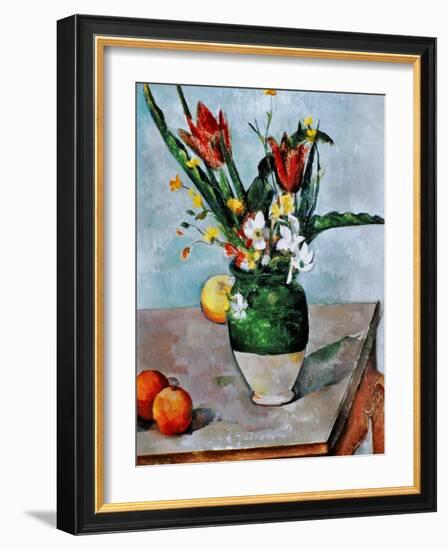 The Vase of Tulips, c. 1890-Paul Cézanne-Framed Giclee Print