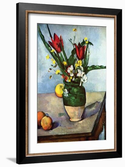 The Vase of Tulips, c. 1890-Paul Cézanne-Framed Art Print