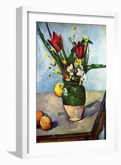 The Vase of Tulips, c. 1890-Paul Cézanne-Framed Art Print