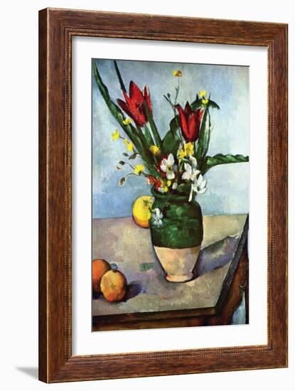 The Vase of Tulips, c. 1890-Paul Cézanne-Framed Art Print