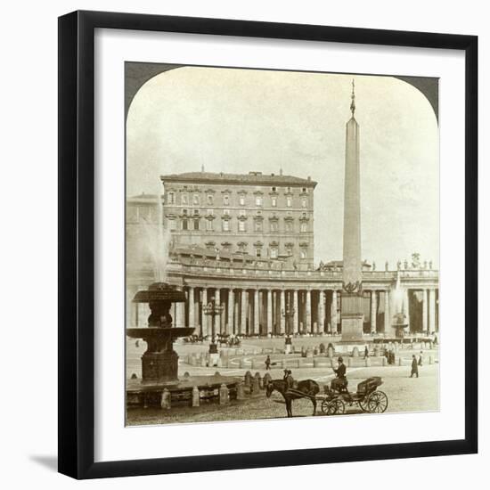 The Vatican Palace from St Peter's Square, Rome, Italy-Underwood & Underwood-Framed Photographic Print