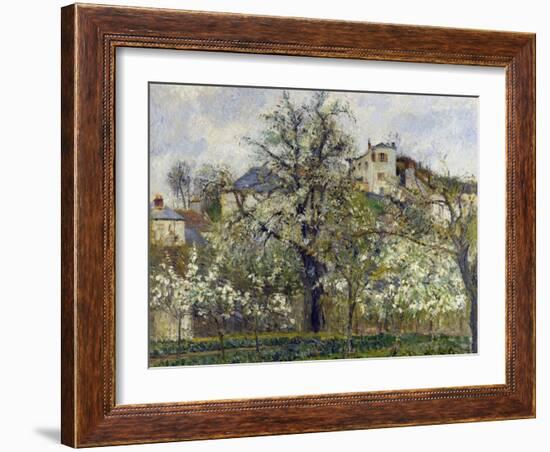 The Vegetable Garden with Trees in Blossom, 1877-Camille Pissarro-Framed Giclee Print