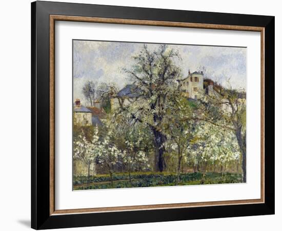 The Vegetable Garden with Trees in Blossom, 1877-Camille Pissarro-Framed Giclee Print