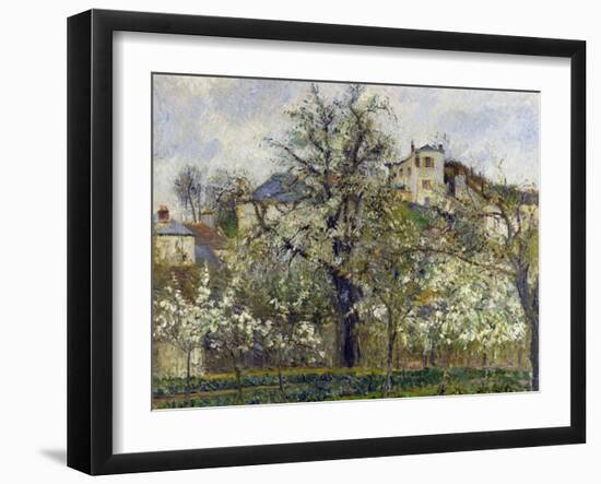 The Vegetable Garden with Trees in Blossom, 1877-Camille Pissarro-Framed Giclee Print