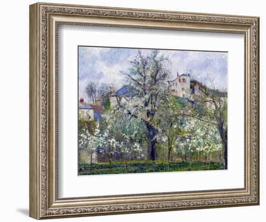 The Vegetable Garden with Trees in Blossom, Spring, Pontoise, 1877-Camille Pissarro-Framed Giclee Print