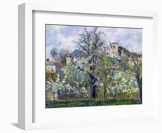 The Vegetable Garden with Trees in Blossom, Spring, Pontoise, 1877-Camille Pissarro-Framed Giclee Print