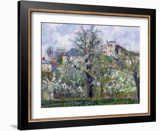 The Vegetable Garden with Trees in Blossom, Spring, Pontoise, 1877-Camille Pissarro-Framed Giclee Print